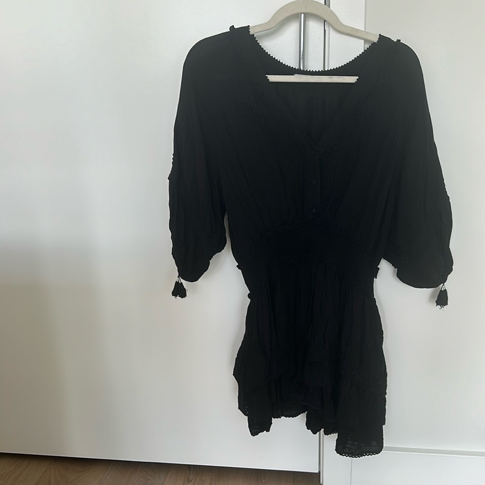 Poupette St Barth Black Mini Dress